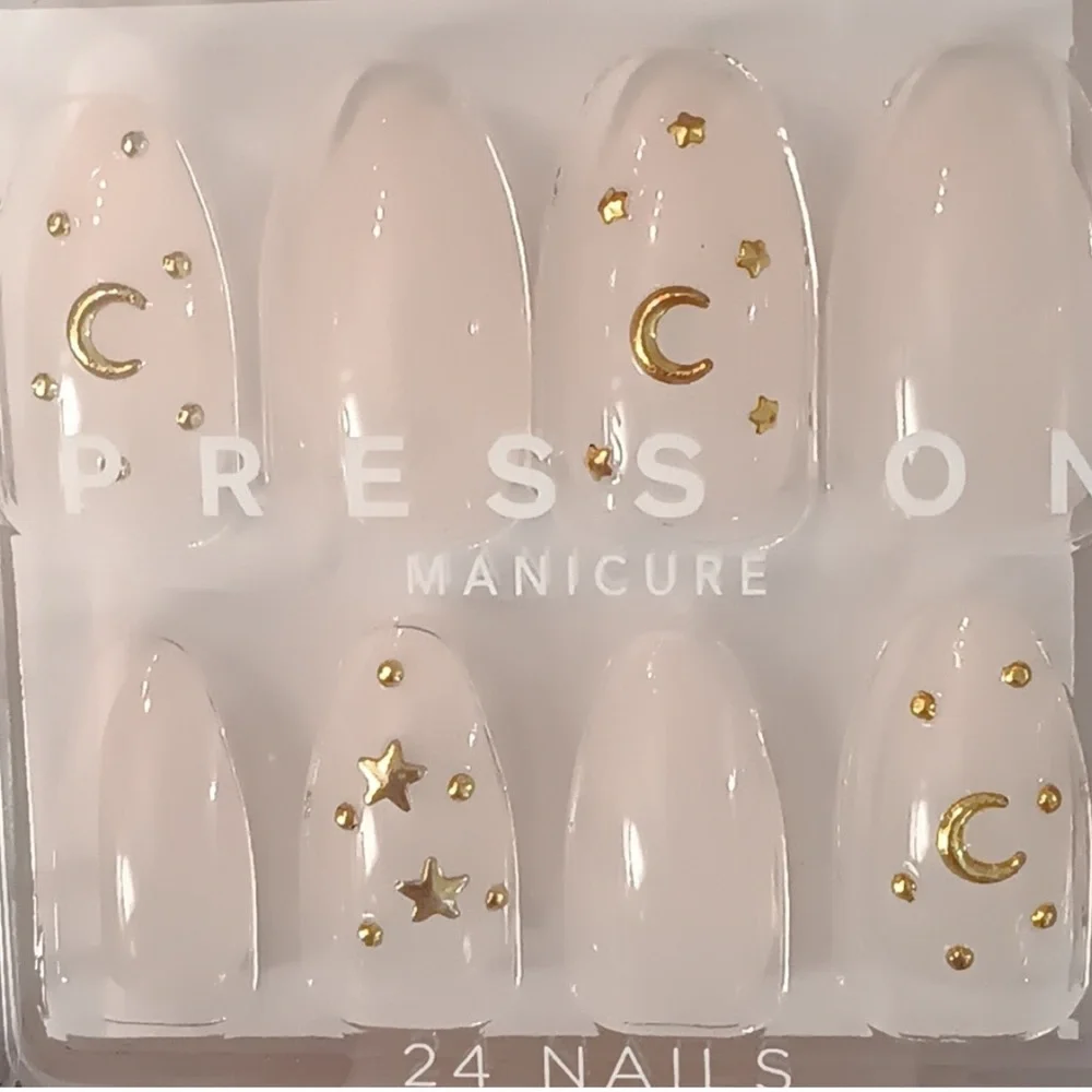 Forever 21 Press On Manicure Set With Gold Accents, NWT